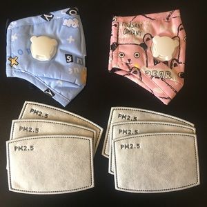 2 Kids printed face mask with 6 FIlters